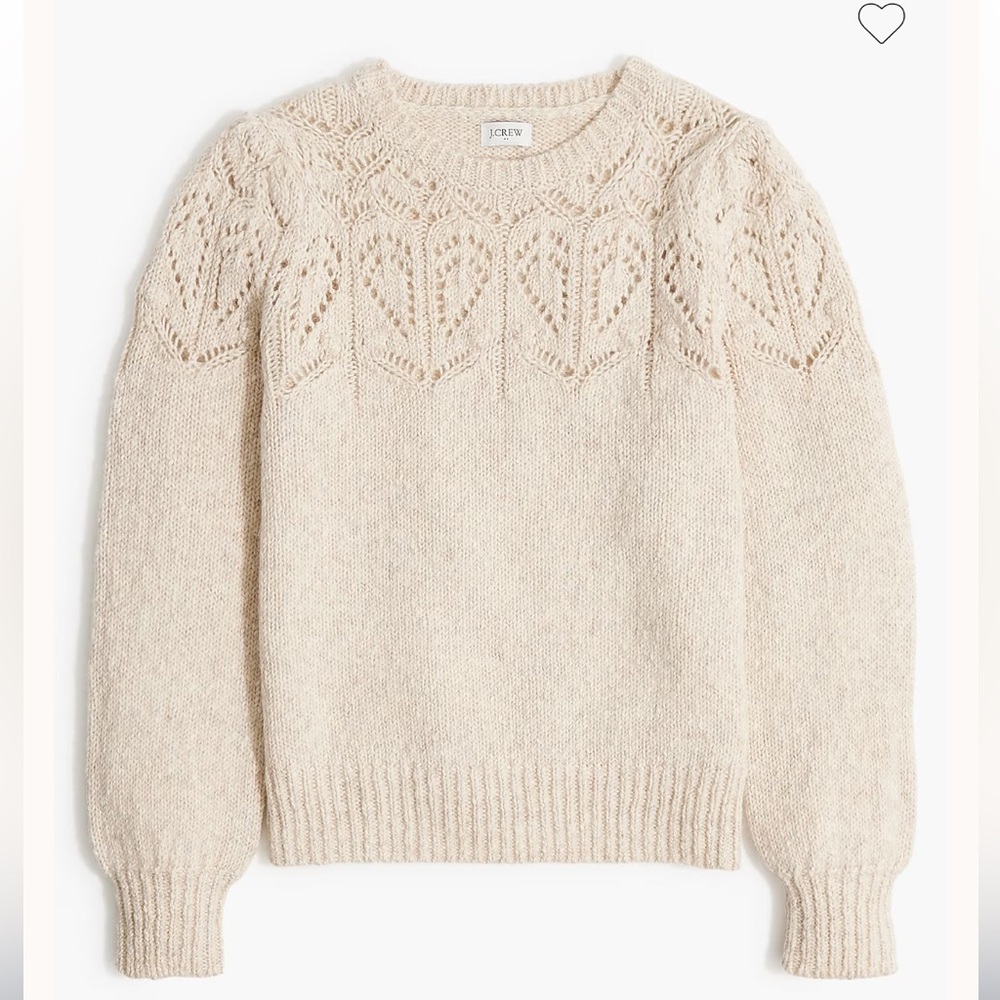 J.CREW Pointelle Crewneck Sweater Size Large